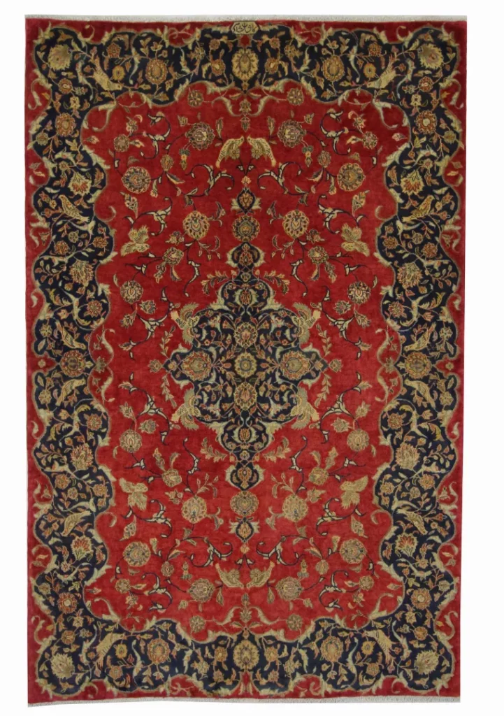 Perserteppich Keshan 220 x 143 cm Wolle handgeknüpft