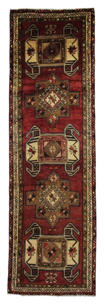 Perserteppich Meshkin 385 x 116 cm Wolle handgeknüpft