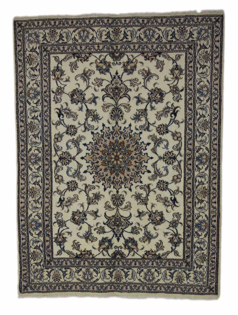 Perserteppich Nain 203 x 150 cm Wolle Seide handgeknüpft
