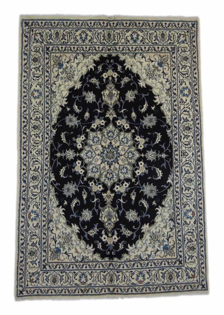 Perserteppich Nain 244 x 163 cm Wolle Seide handgeknüpft