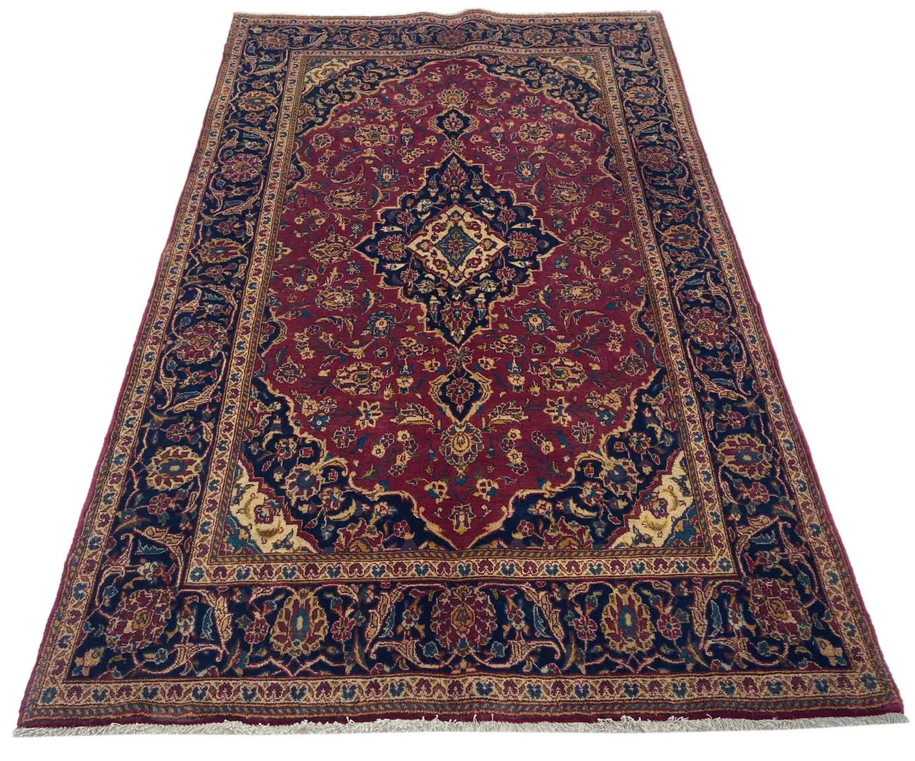 Perserteppich Keshan 220 x 137 cm Wolle handgeknüpft