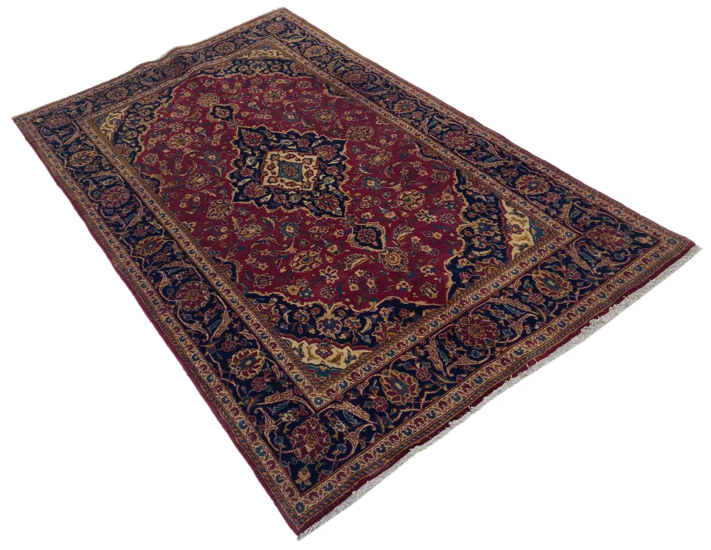 Perserteppich Keshan 220 x 137 cm Wolle handgeknüpft