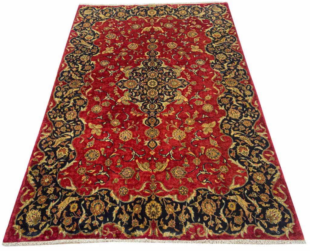 Perserteppich Keshan 220 x 143 cm Wolle handgeknüpft