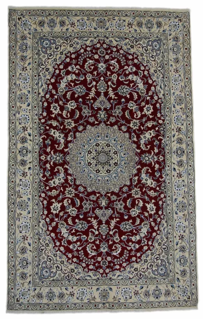 Perserteppich Nain 250 x 155 cm Wolle Seide handgeknüpft