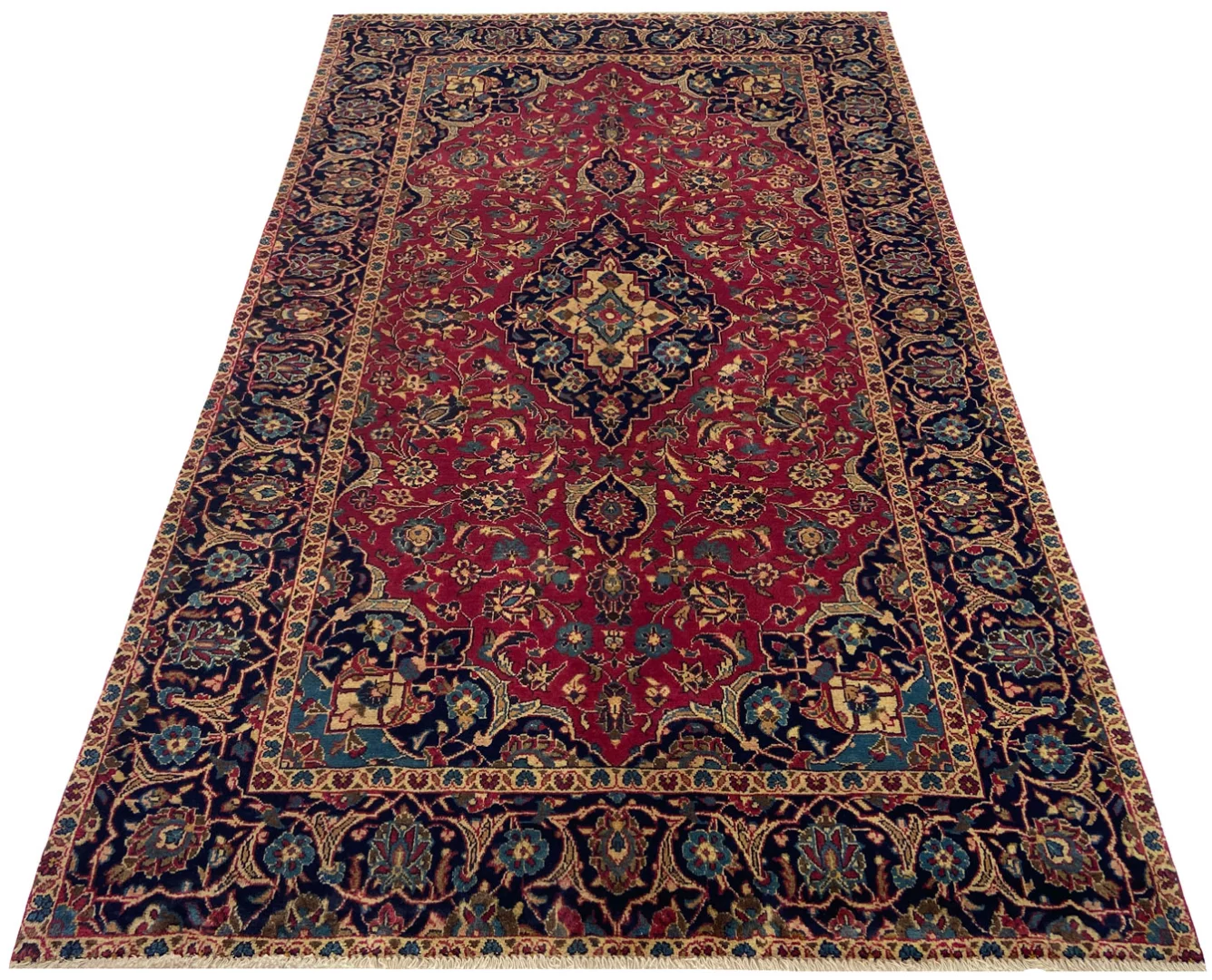 Perserteppich Keshan 240 x 144 cm Wolle handgeknüpft