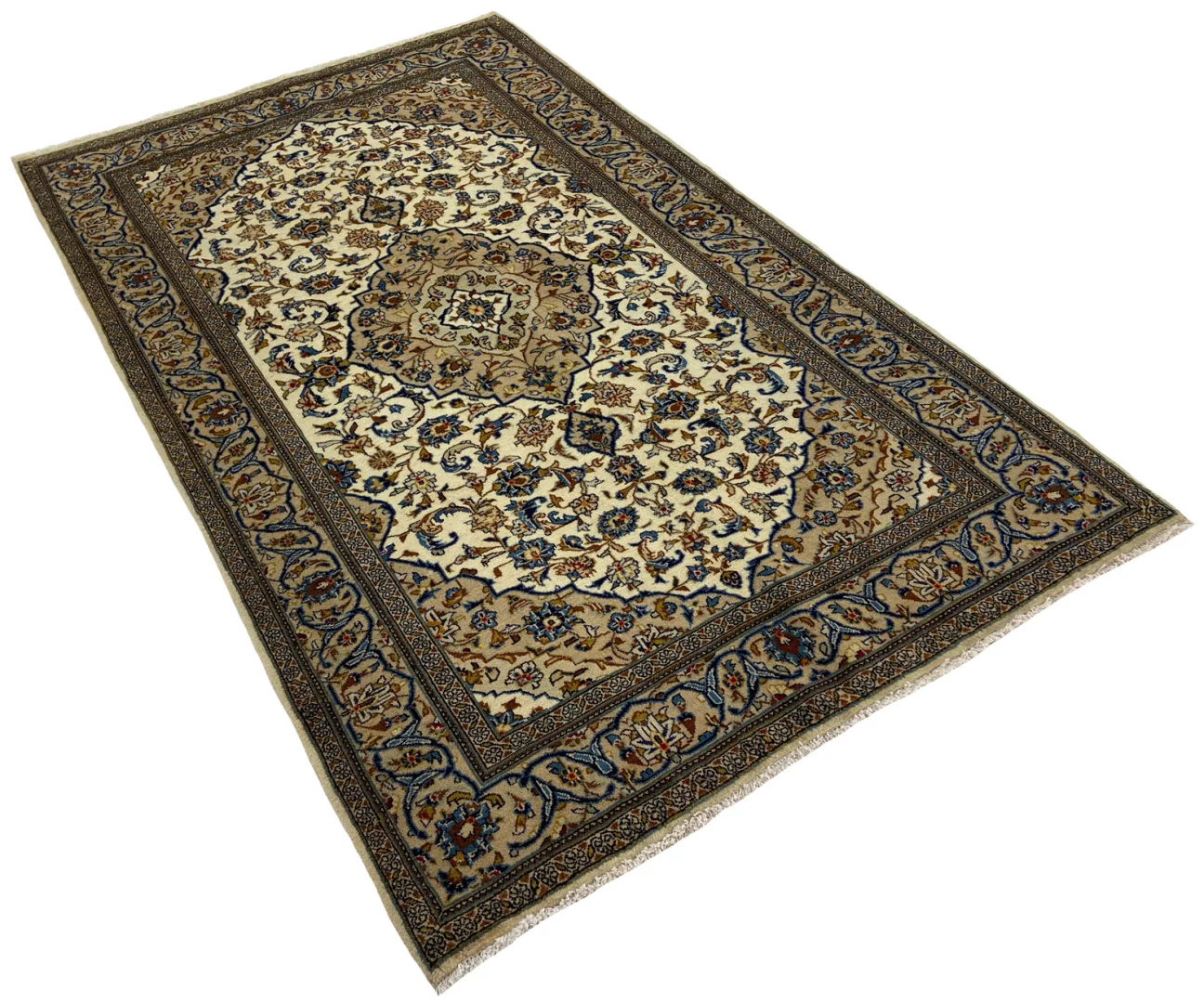 Perserteppich Keshan 244 x 148 cm Schafwolle handgeknüpft
