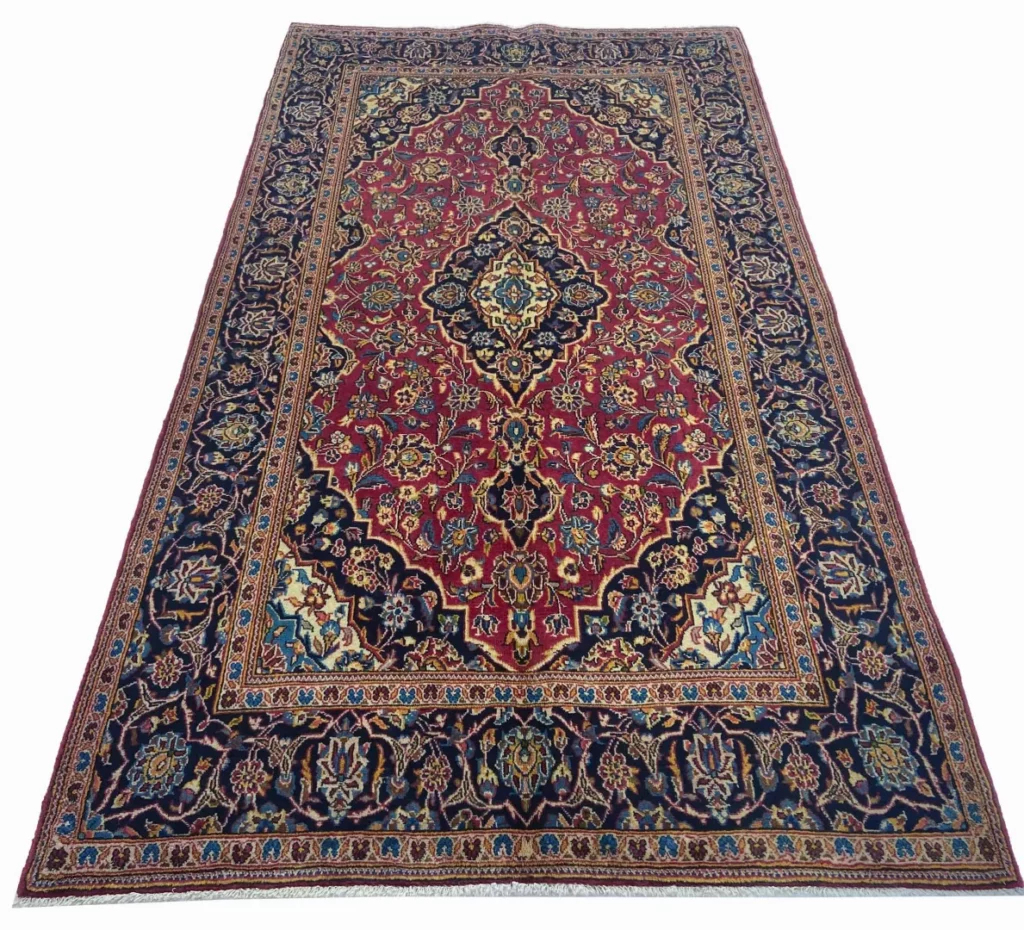Perserteppich Keshan 246 x 137 cm Wolle handgeknüpft