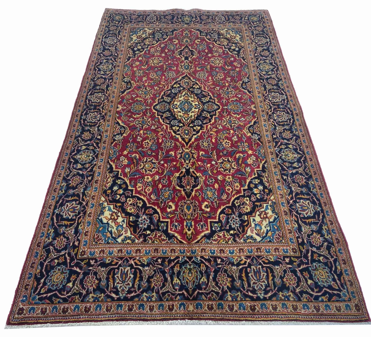 Perserteppich Keshan 246 x 137 cm Wolle handgeknüpft