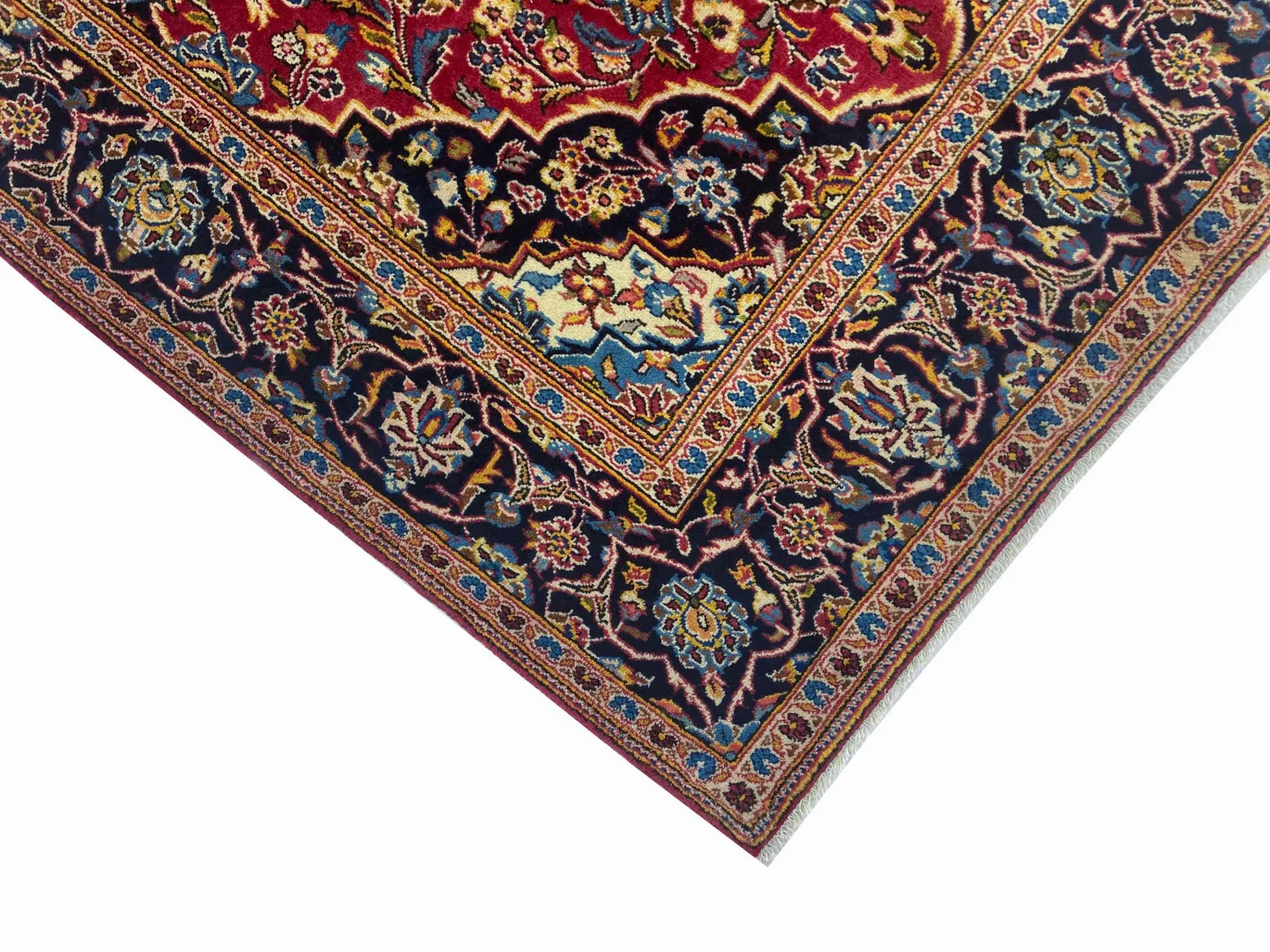 Perserteppich Keshan 246 x 137 cm Wolle handgeknüpft