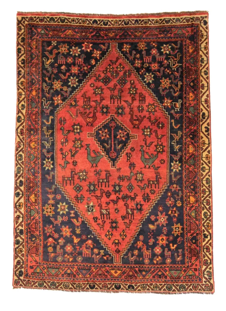 Perserteppich Shiraz 246 x 155 cm Wolle handgeknüpft