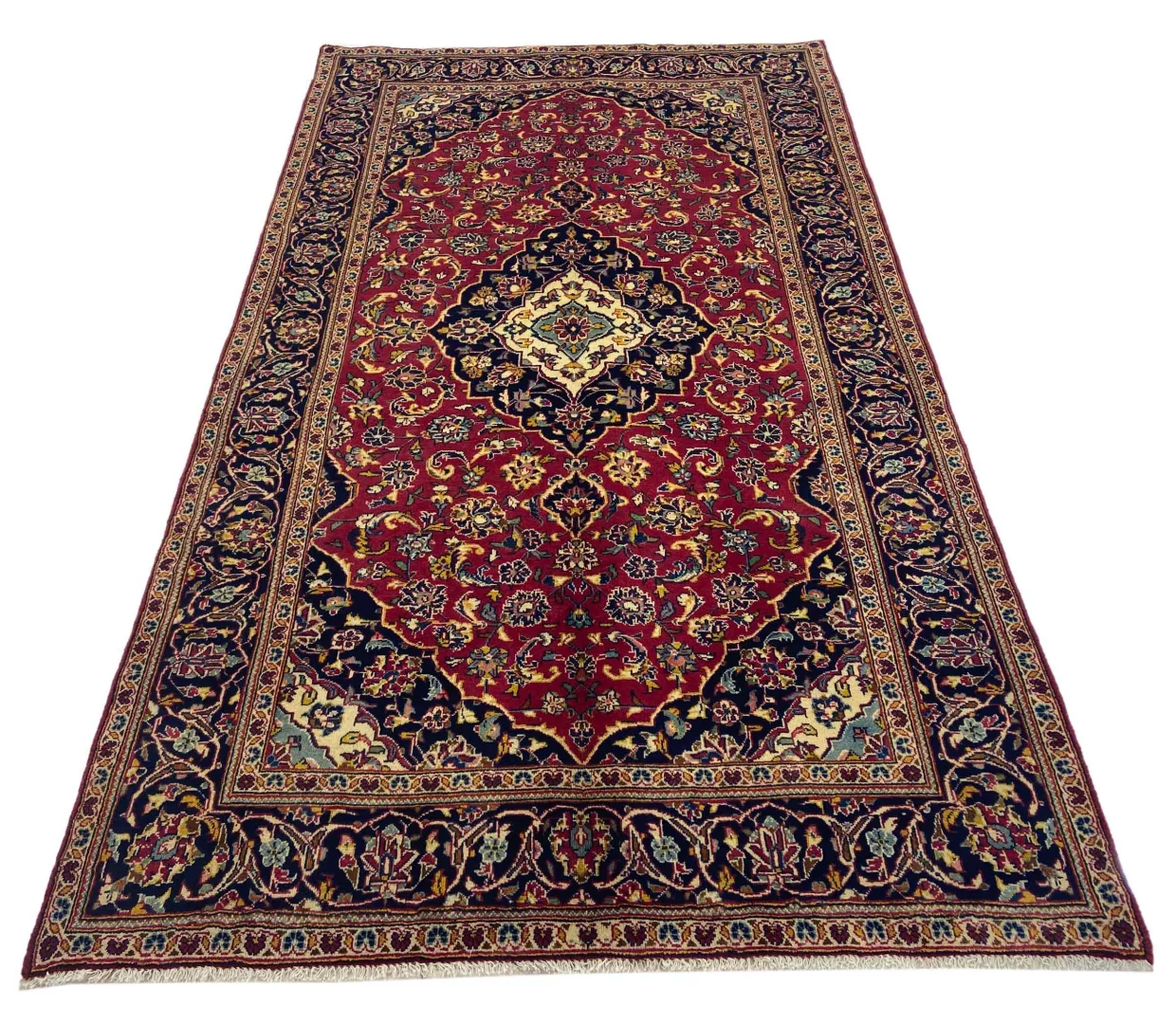 Perserteppich Keshan 255 x 145 cm Wolle handgeknüpft