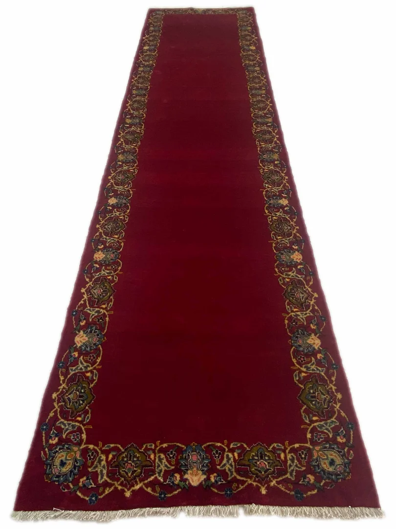 Perserteppich Keshan 382 x 96 cm Wolle handgeknüpft