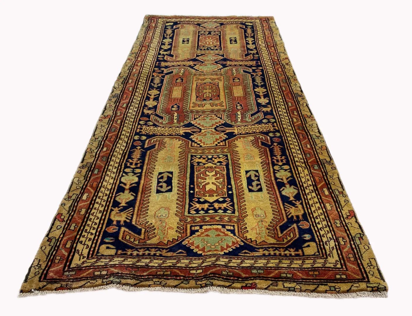 handgeknupfter-meshkin-orientteppich-282x120-cm-120000-knoten-1 Perserteppich Meshkin 282 x 120 cm Schafwolle handgeknüpft