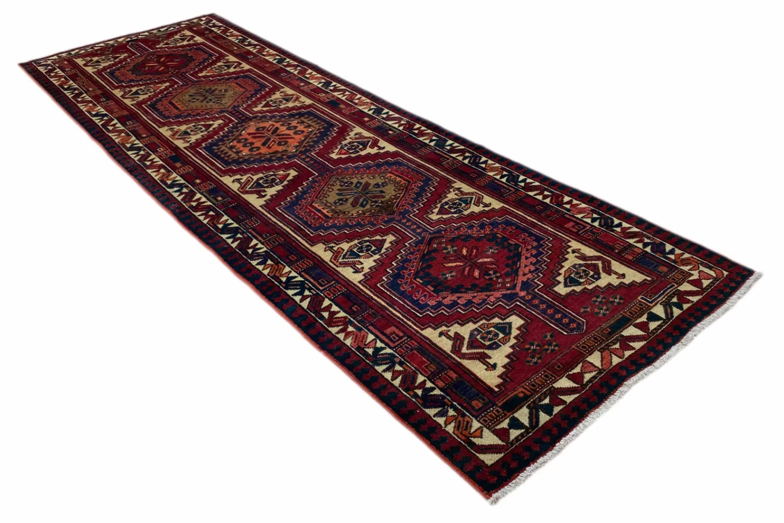 Perserteppich Meshkin 332 x 110 cm Schafwolle handgeknüpft