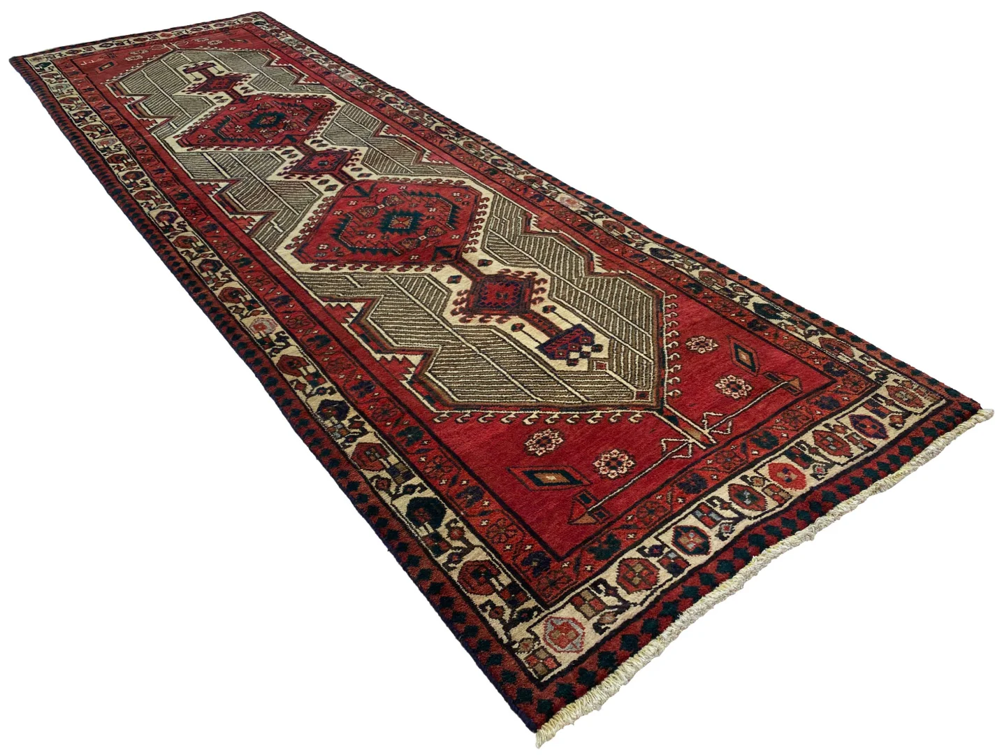 Perserteppich Meshkin 334 x 103 cm Wolle handgeknüpft