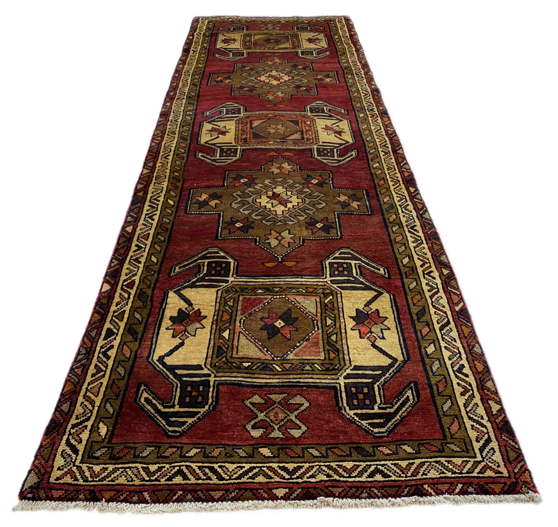 Perserteppich Meshkin 385 x 116 cm Wolle handgeknüpft