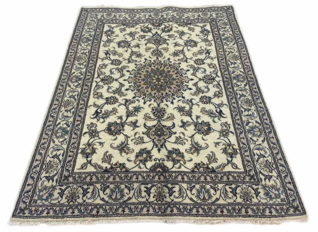 Perserteppich Nain 203 x 150 cm Wolle Seide handgeknüpft