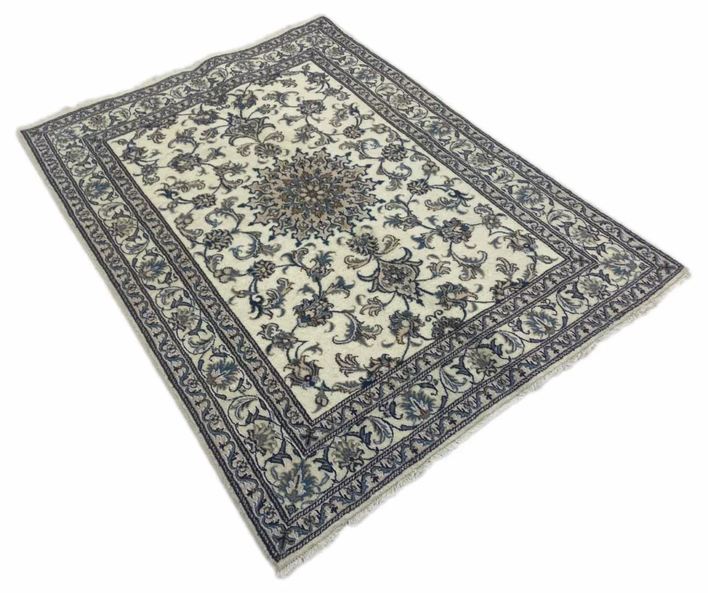 Perserteppich Nain 203 x 150 cm Wolle Seide handgeknüpft