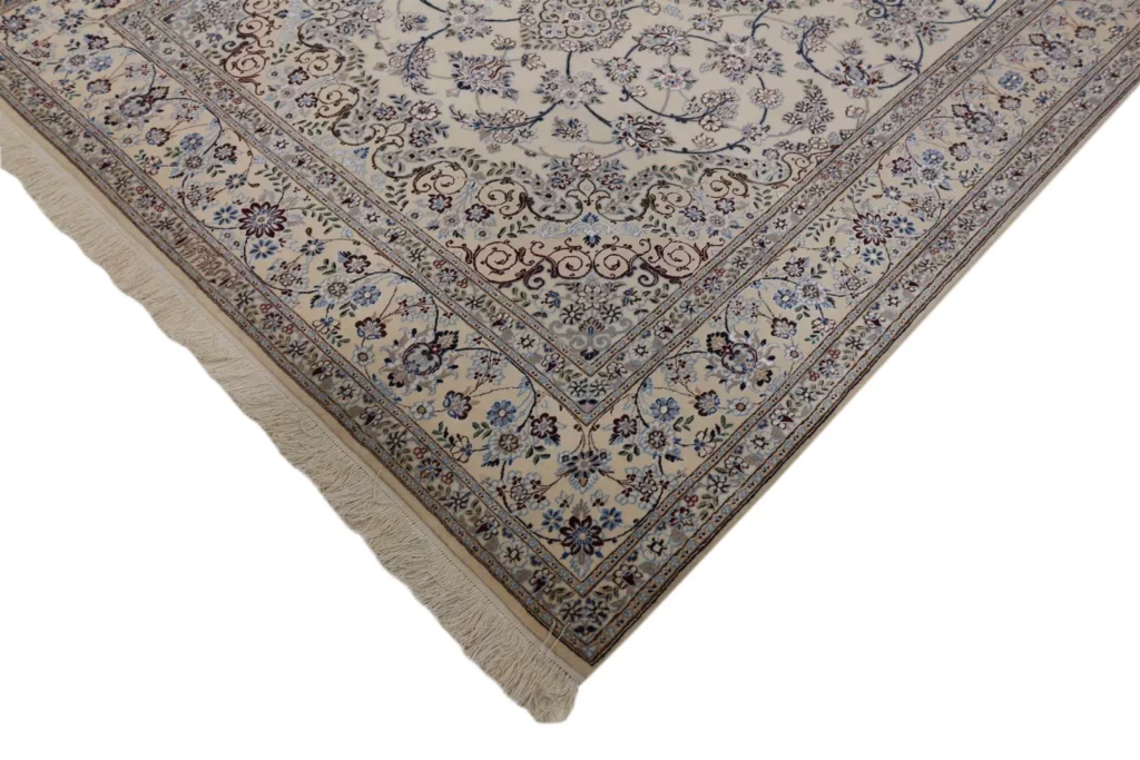nain-6la-teppich-250-x-156-cm-handgeknupft-florales-design-orientteppich-3 Perserteppich Nain 250 x 156 cm Wolle handgeknüpft