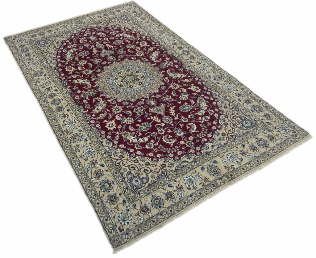 Perserteppich Nain 250 x 155 cm Wolle Seide handgeknüpft