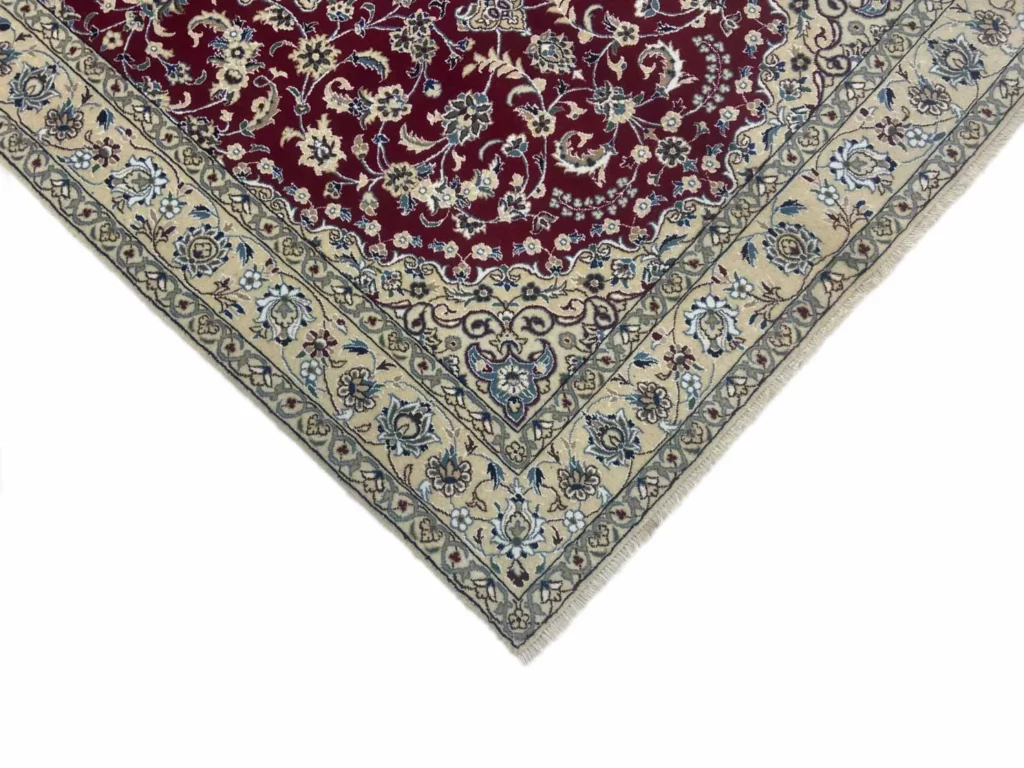 Perserteppich Nain 250 x 155 cm Wolle Seide handgeknüpft