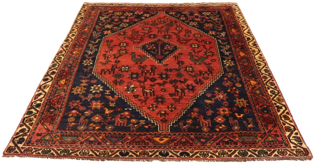 Perserteppich Shiraz 246 x 155 cm Wolle handgeknüpft