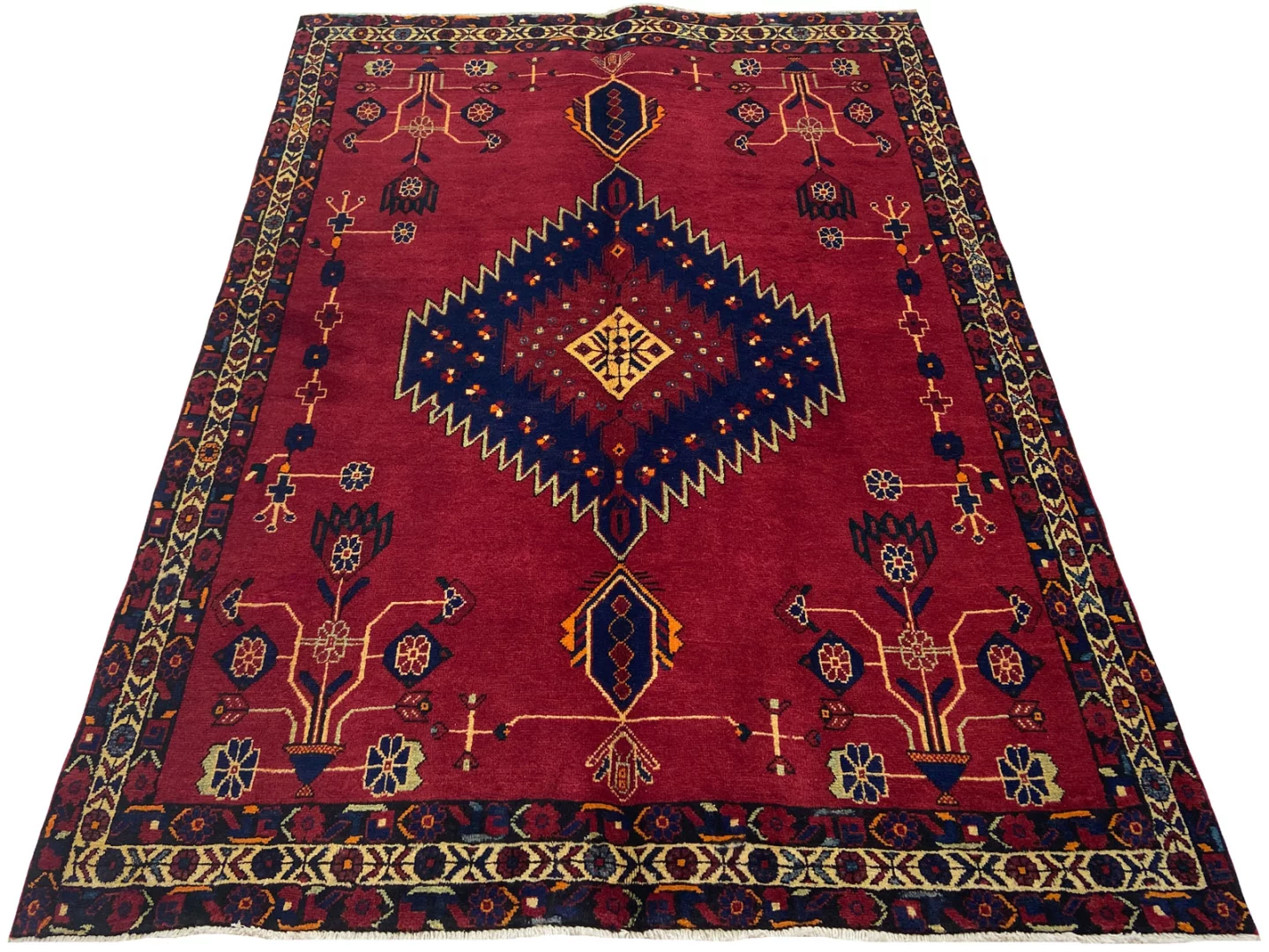 Perserteppich Sirjan 208 x 145 cm Wolle handgeknüpft