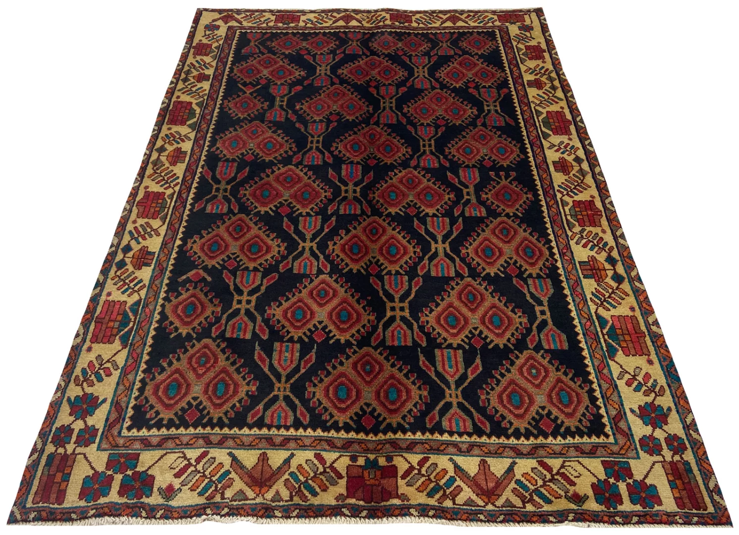 Perserteppich Sirjan 216 x 149 cm Wolle handgeknüpft