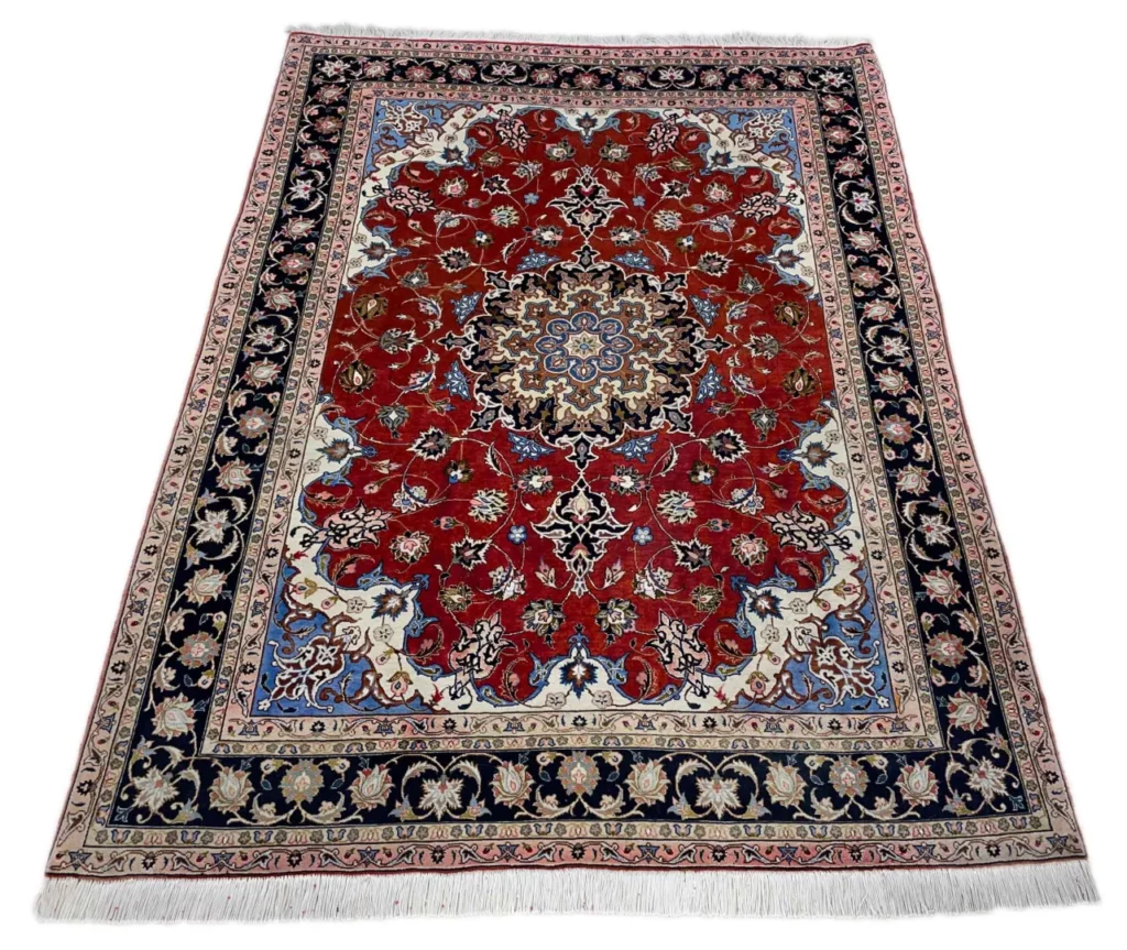 Perserteppich Täbris 200 x 152 cm Wolle Seide handgeknüpft