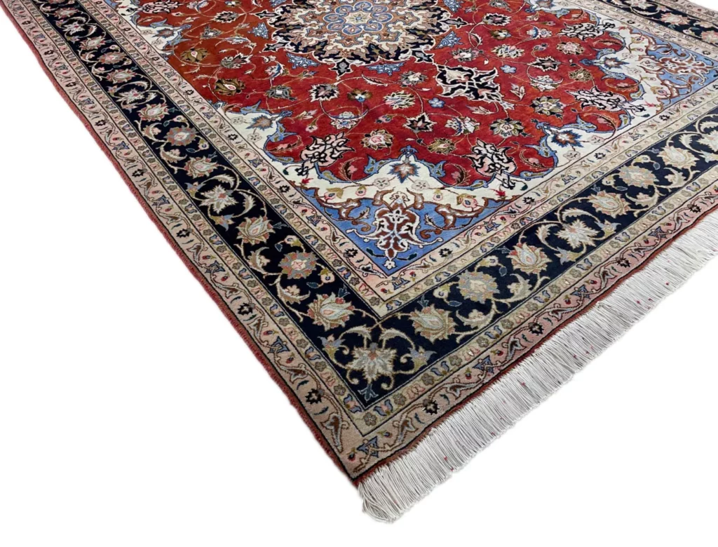 Perserteppich Täbris 200 x 152 cm Wolle Seide handgeknüpft