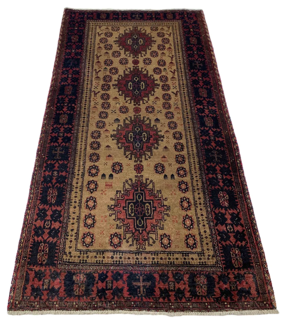Orientteppich Balutsch 170 x 92 cm Wolle handgeknüpft