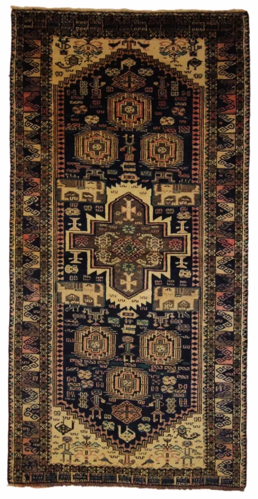 Orientteppich Belutsch 190 x 97 cm Wolle handgeknüpft