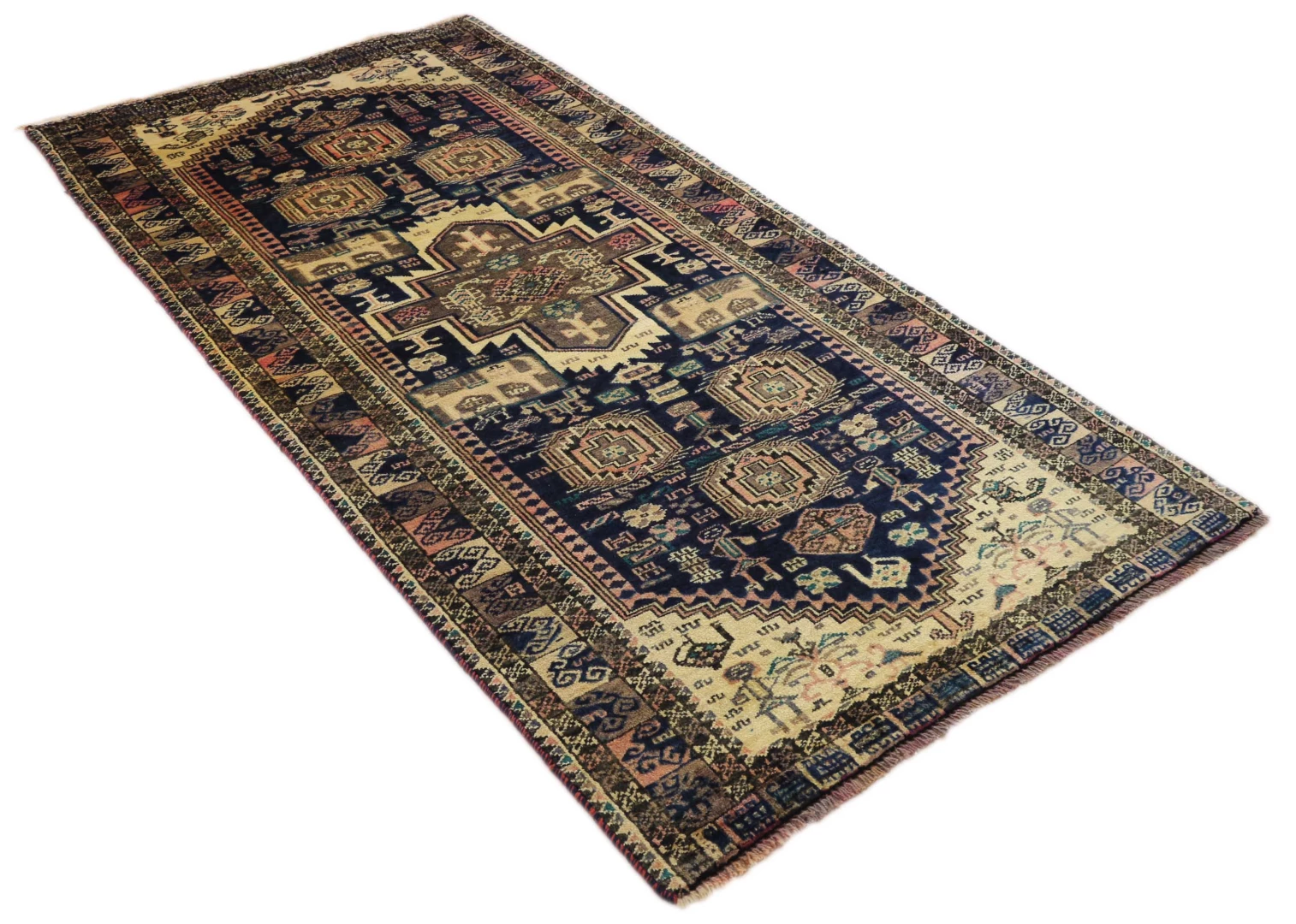 Orientteppich Belutsch 190 x 97 cm Wolle handgeknüpft