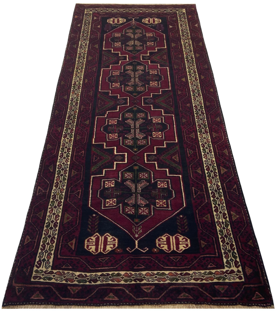 Orientteppich Belutsch 250 x 105 cm Wolle handgeknüpft