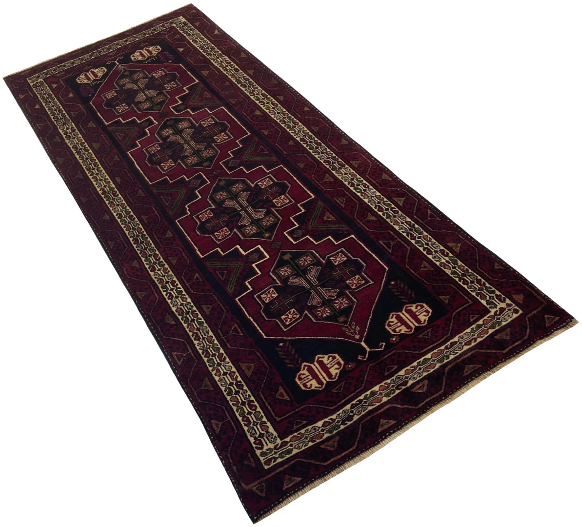 Orientteppich Belutsch 250 x 105 cm Wolle handgeknüpft