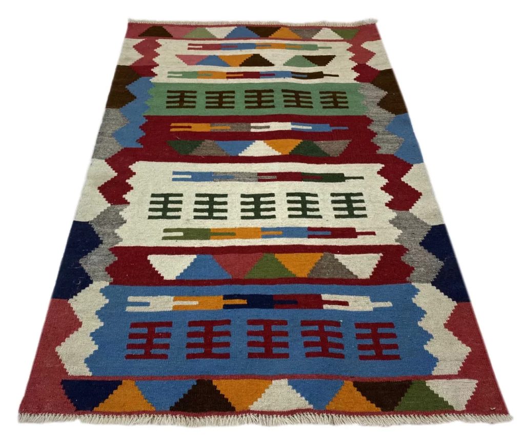 kelim-150-x-104-cm-handgewebt-traditioneller-orientteppich-fars-1 Orientteppich Fars 150 x 104 cm Wolle handgewebt