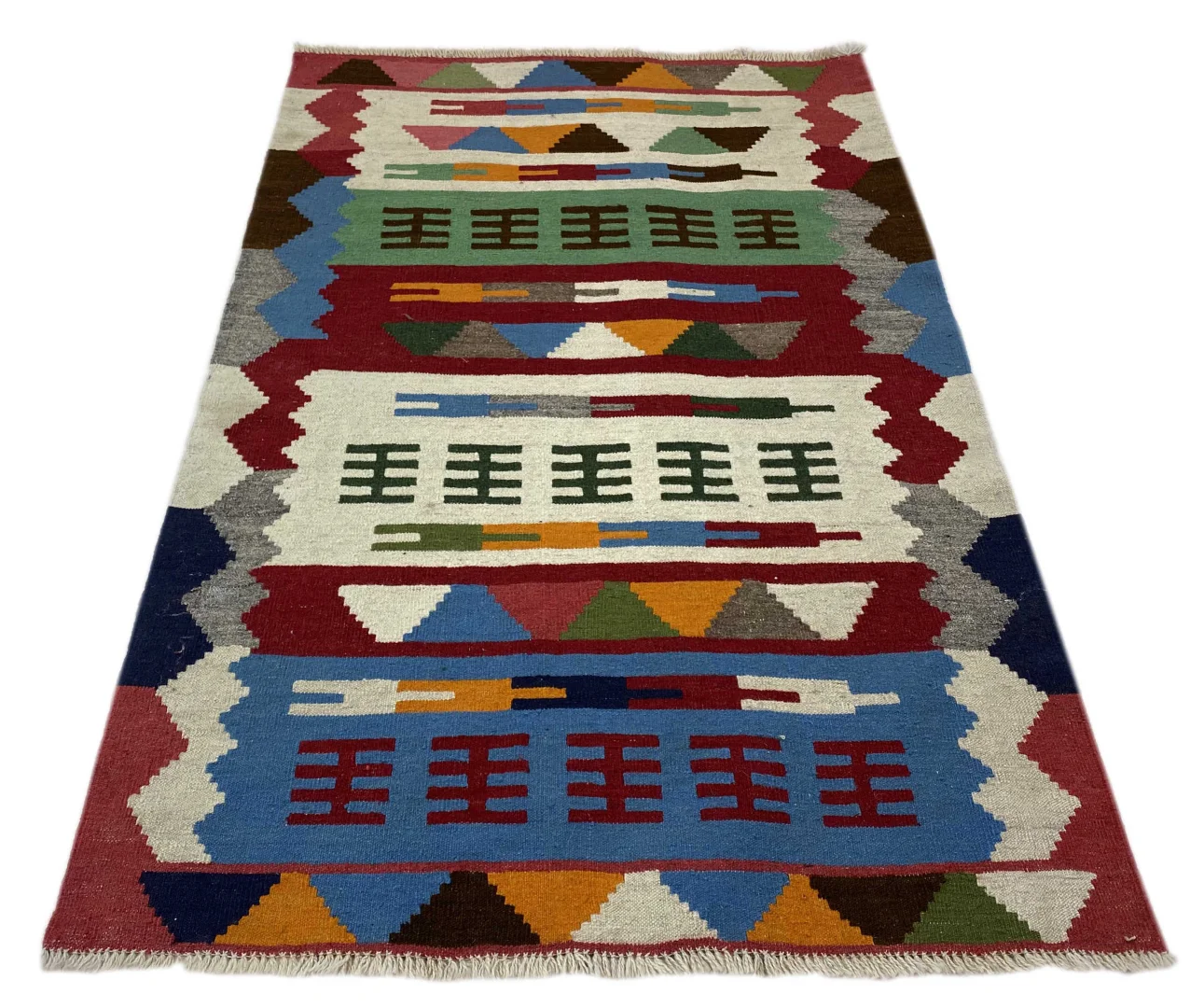 kelim-150-x-104-cm-handgewebt-traditioneller-orientteppich-fars-1 Orientteppich Fars 150 x 104 cm Wolle handgewebt