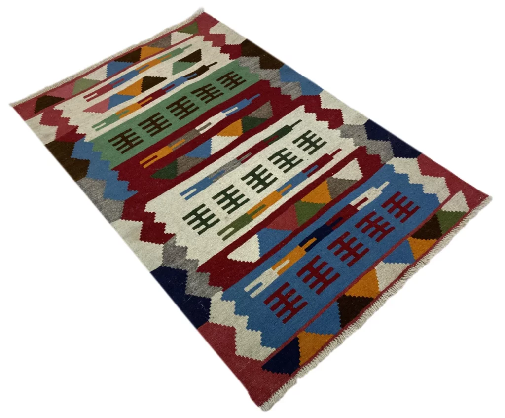 kelim-150-x-104-cm-handgewebt-traditioneller-orientteppich-fars-2 Orientteppich Fars 150 x 104 cm Wolle handgewebt