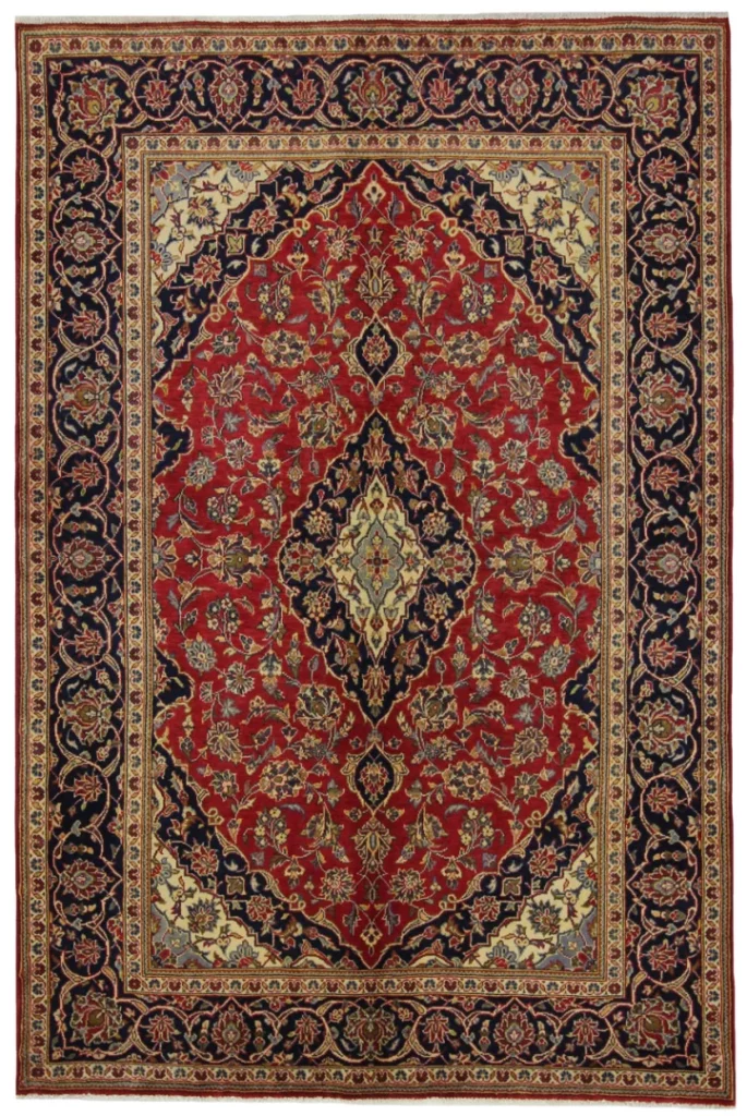 Perserteppich Keshan 210 x 140 cm Wolle handgeknüpft