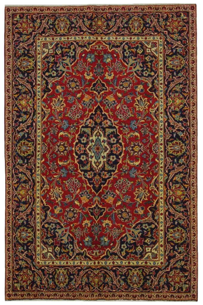 Perserteppich Keshan 212 x 140 cm Wolle handgeknüpft