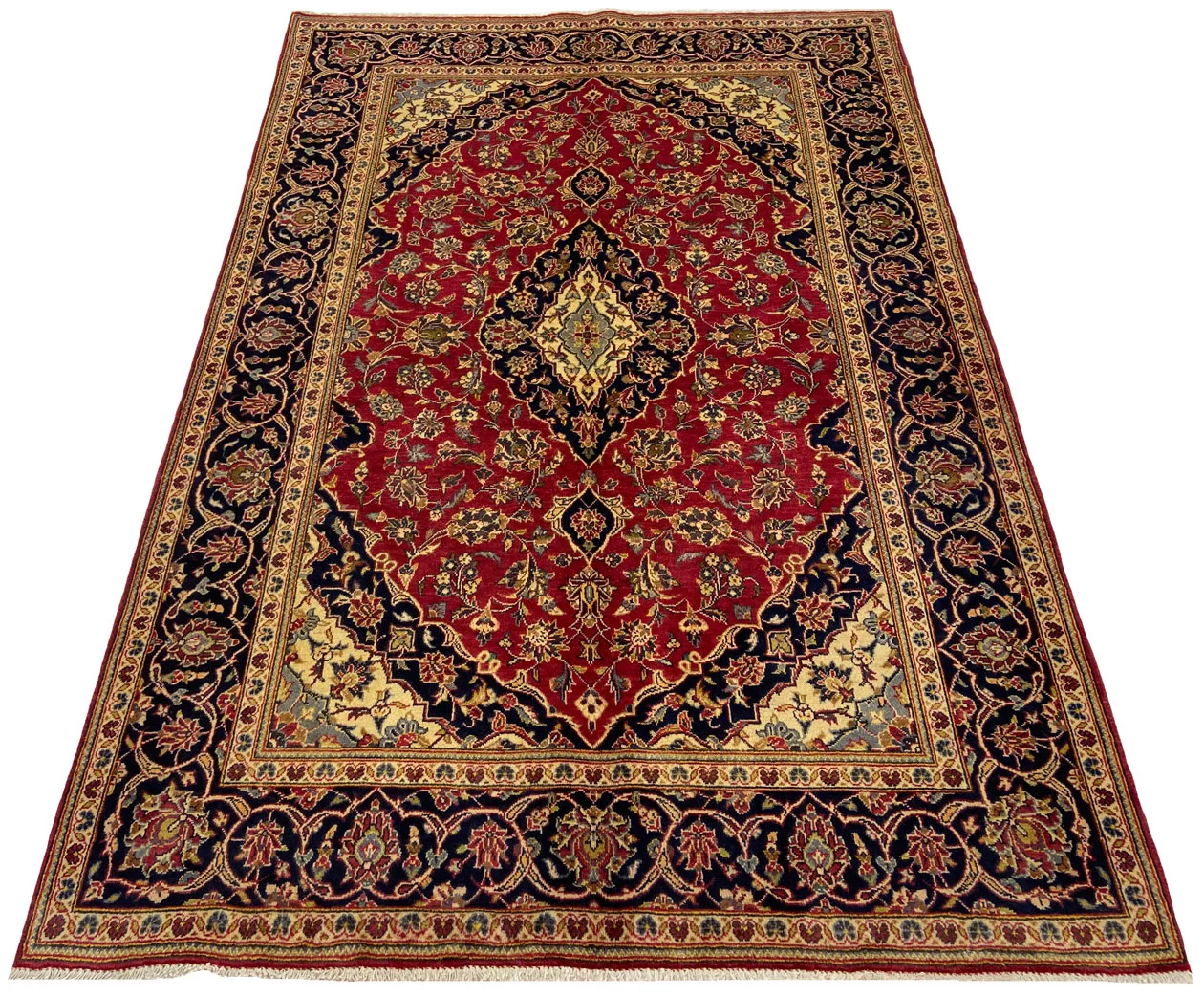 Perserteppich Keshan 210 x 140 cm Wolle handgeknüpft