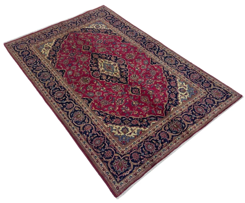 Perserteppich Keshan 211 x 141 cm Schafwolle handgeknüpft