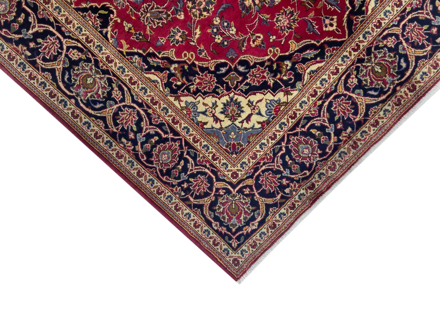Perserteppich Keshan 211 x 141 cm Schafwolle handgeknüpft