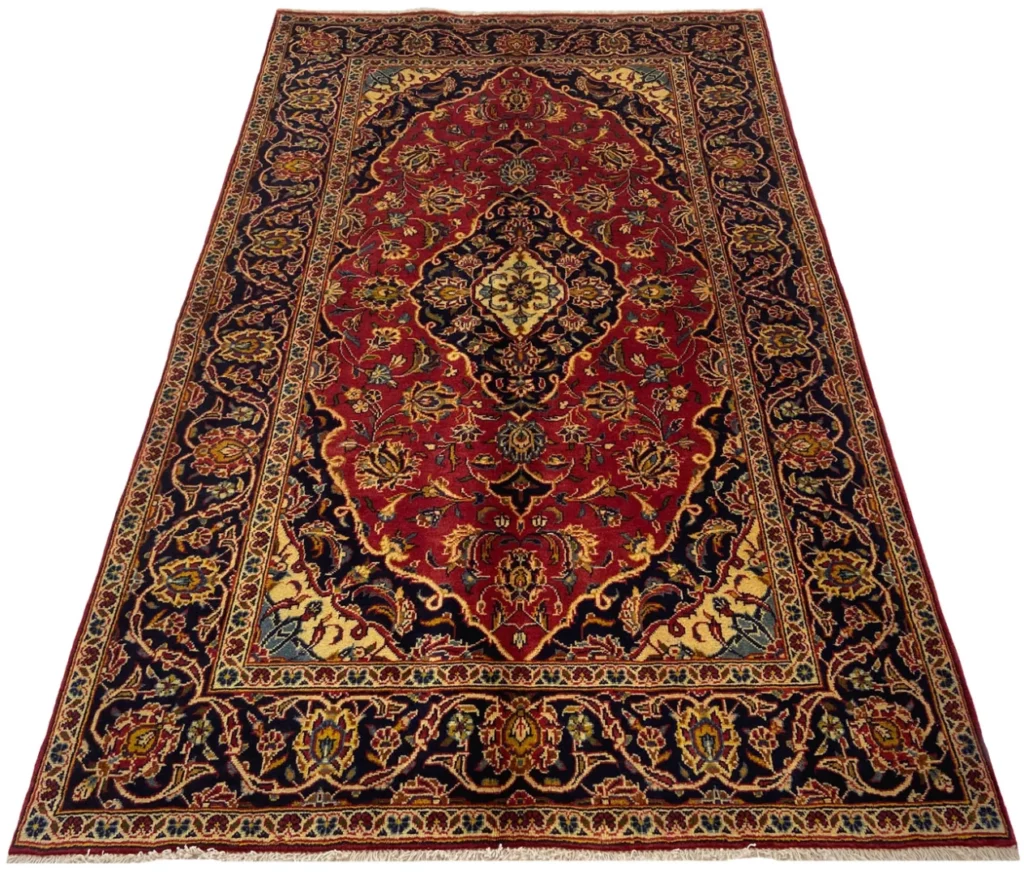 Perserteppich Keshan 219 x 135 cm Wolle handgeknüpft