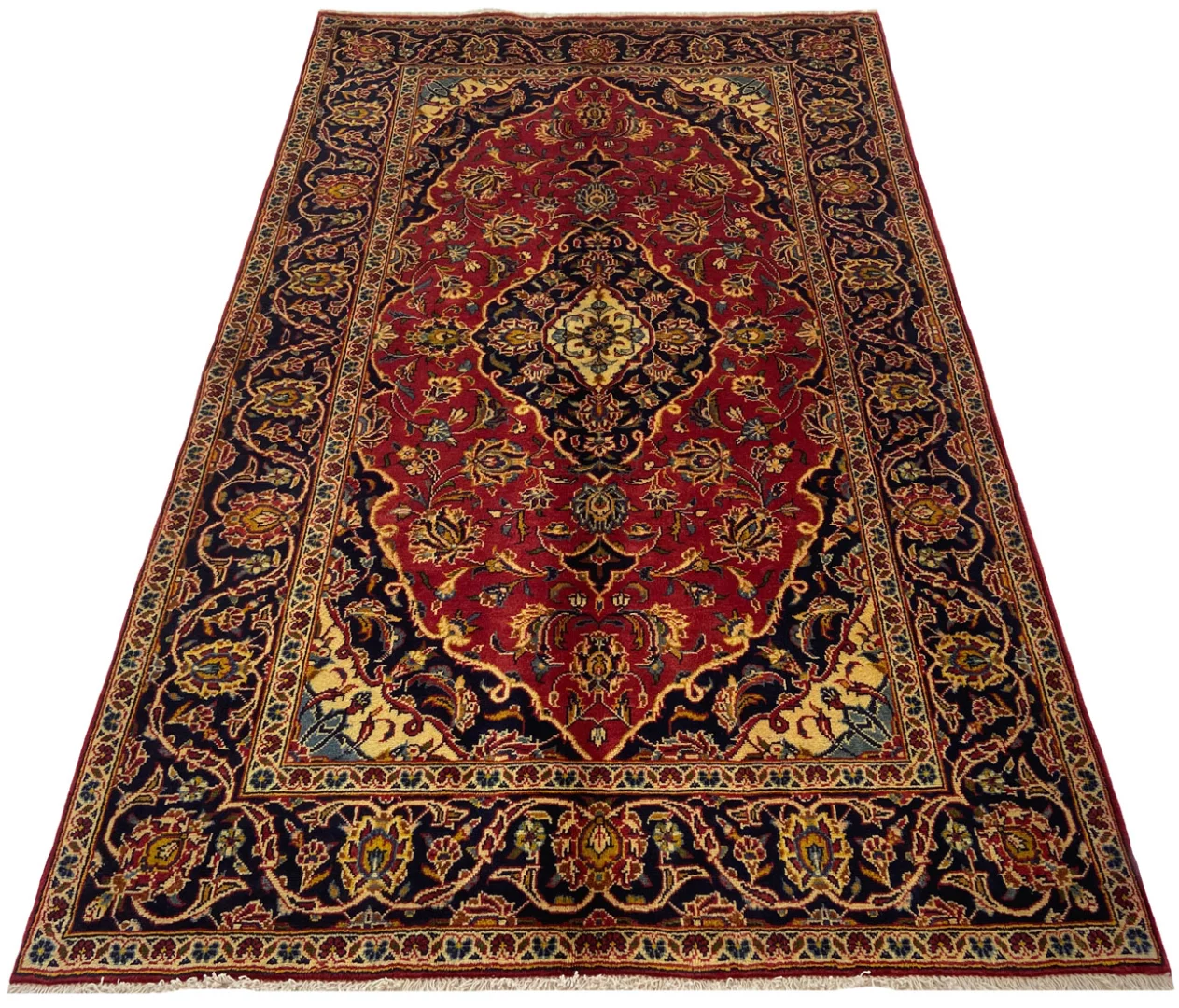 Perserteppich Keshan 219 x 135 cm Wolle handgeknüpft