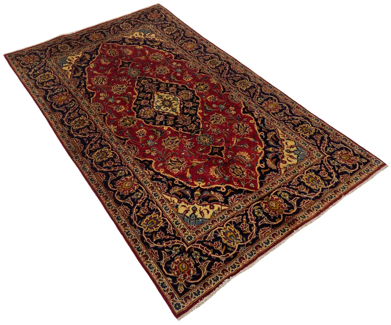 Perserteppich Keshan 219 x 135 cm Wolle handgeknüpft