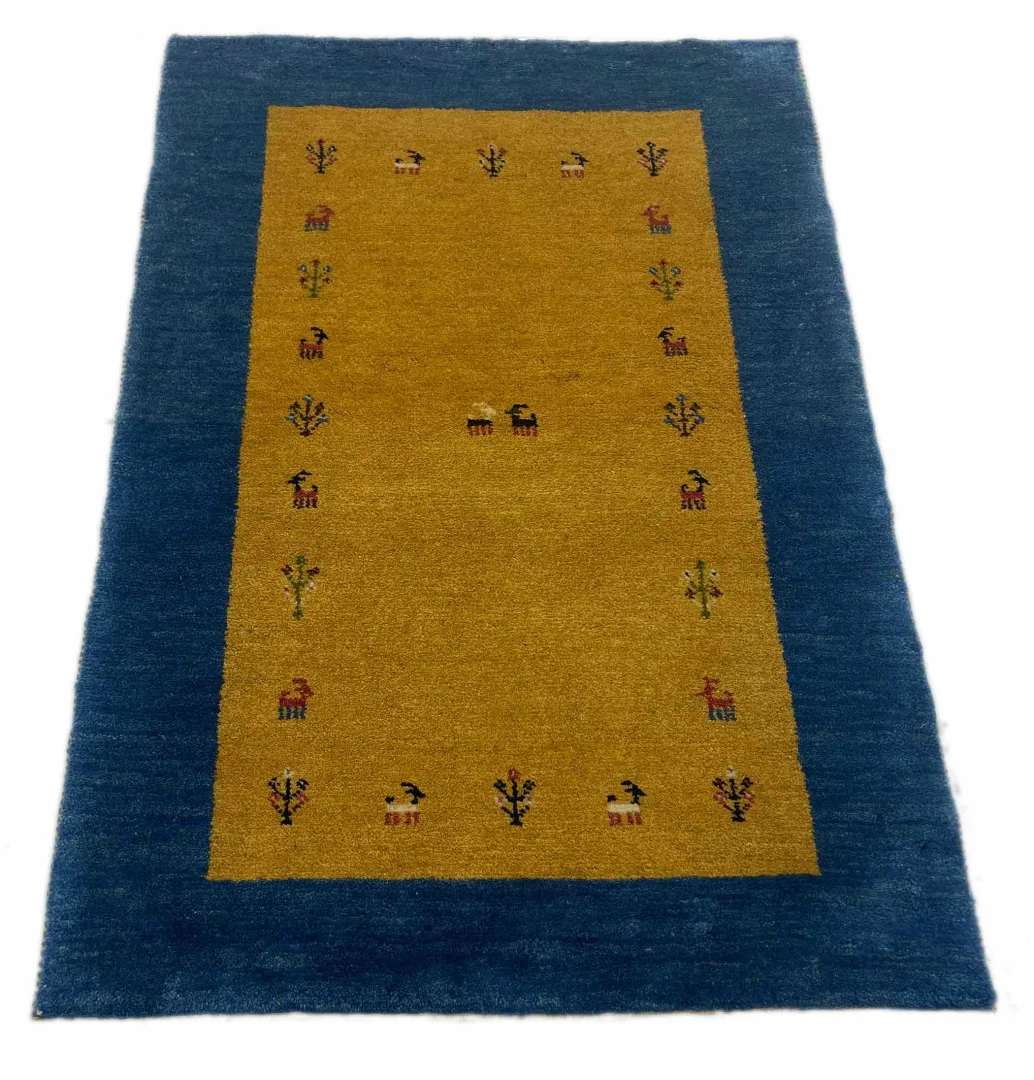 gabbeh-teppich-120-x-84-cm-hoher-flor-handgeknupft-fur-teppiche-1 Perserteppich Ghashghai 120 x 84 cm Wolle handgeknüpft