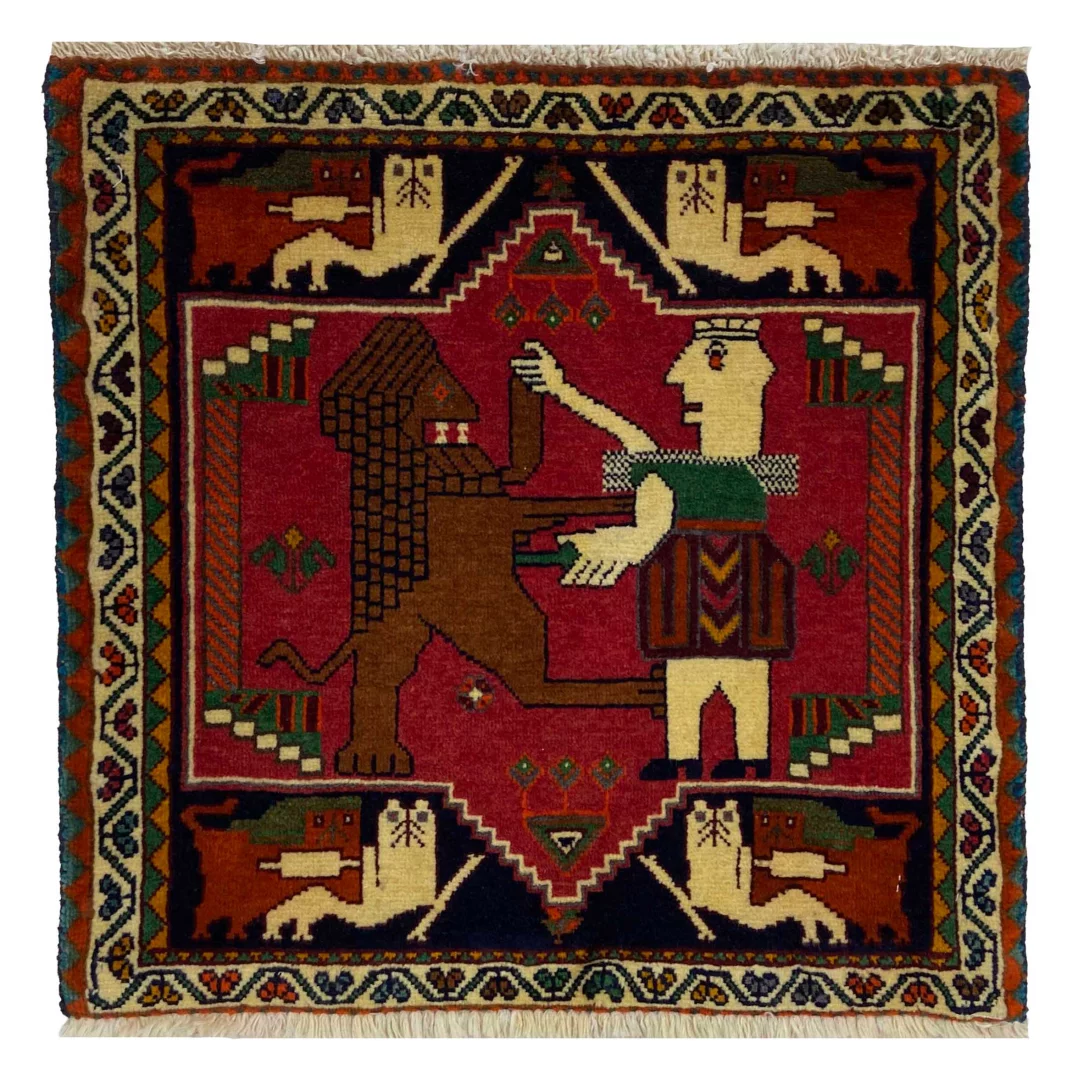 Perserteppich Ghashghai 57 x 58 cm Wolle handgeknüpft
