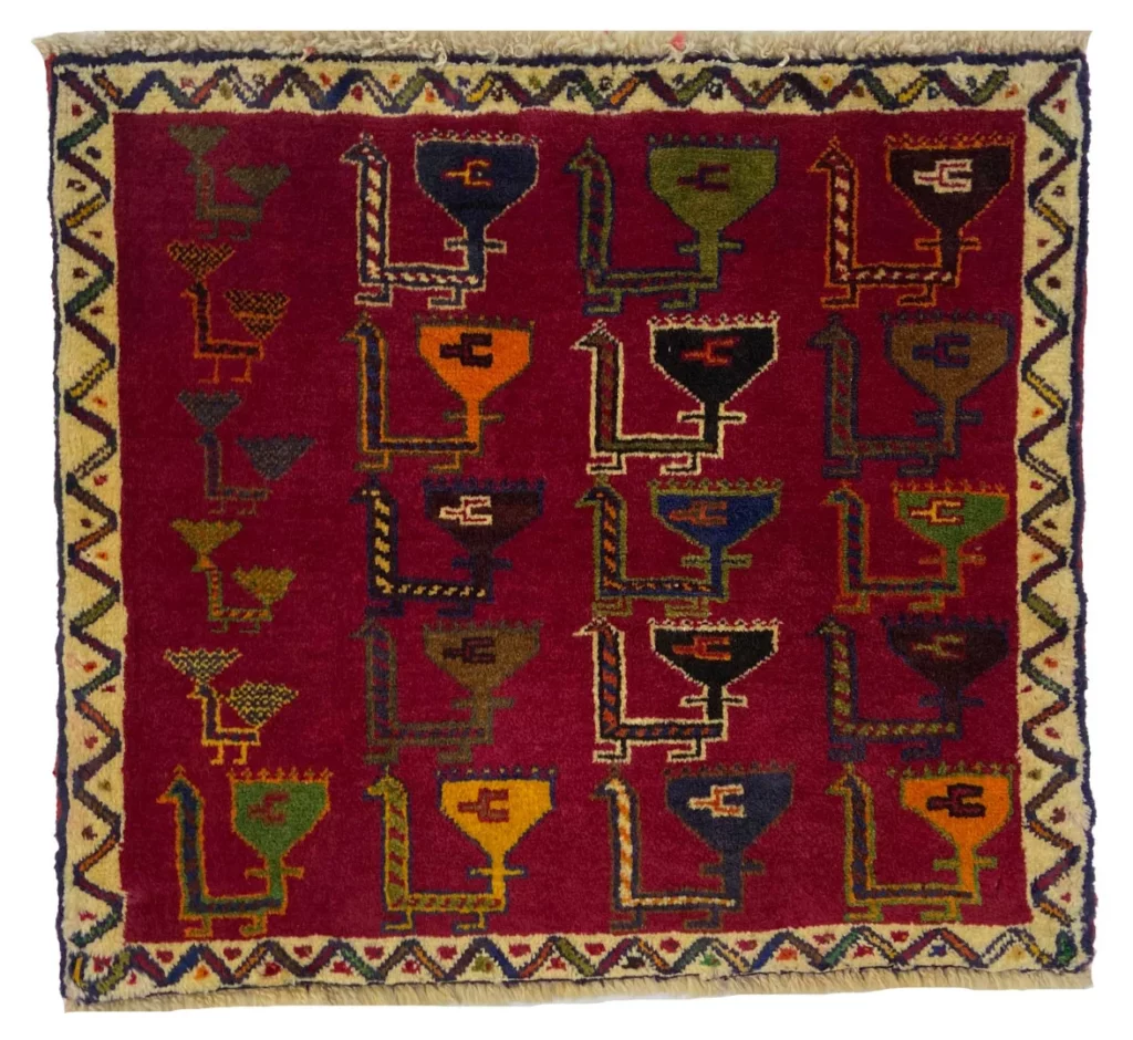 Perserteppich Ghashghai 57 x 63 cm Wolle handgeknüpft