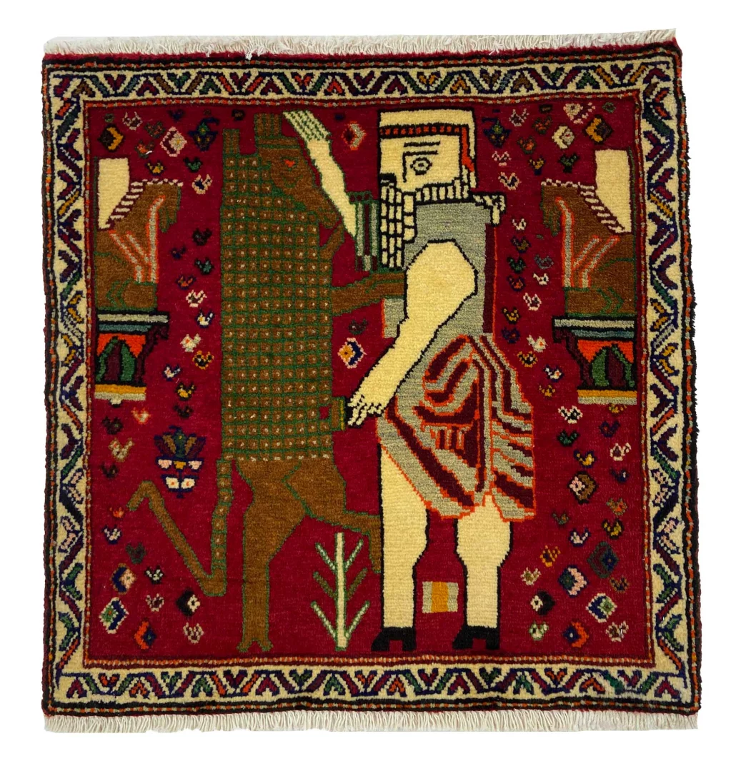 ghashghai-orientteppich-60-x-59-cm-180000-knoten-handgeknupft Perserteppich Fars 60 x 59 cm Wolle handgeknüpft